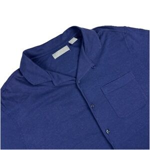 Daniel Cremieux Signature Collection Mens Size Large Navy Short Sleeve Linen